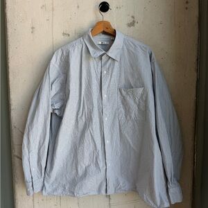 Uniqlo C Long Sleeve Oversized Shirt Striped Blue